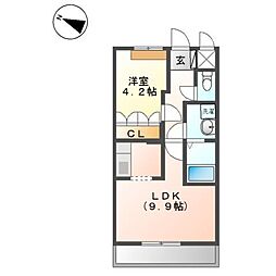 アシューレ 1LDKの間取図画像