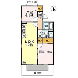 ハートランドB棟 2LDKの間取図画像