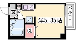 レインボーハイツ ワンルームの間取図画像
