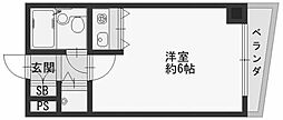 朝日プラザサウスコア姫路 ワンルームの間取図画像