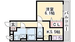 ブライトステージ 1Kの間取図画像