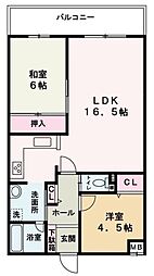アルコラカーサ姫路土山 2LDKの間取図画像