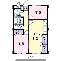 ニューマリッチ加古 2LDKの間取図画像