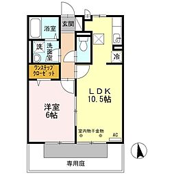 ラフェスタ春日 1LDKの間取図画像