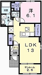 サニーヴィレッジ 1LDKの間取図画像