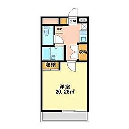 カルム北条 1Kの間取図画像