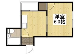 フレッシュコーエイ 1DKの間取図画像