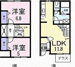 ロジュマン3 2LDKの間取図画像