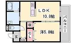 フェリーチェカーサ 1LDKの間取図画像
