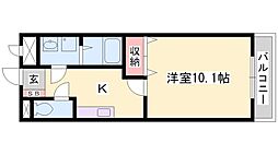 EL-NIDONODA 1Kの間取図画像