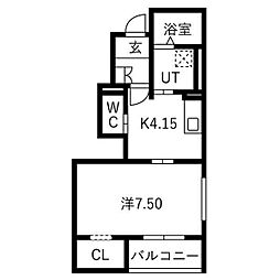 Aruo29Village 1Kの間取図画像