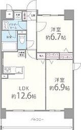 シェーネル・ブラウエン加古川 2LDKの間取図画像