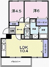 ヒューマン・プレイス 2LDKの間取図画像