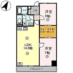 サンコミュニティ 2LDKの間取図画像