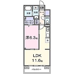 エンブレイスI 1LDKの間取図画像