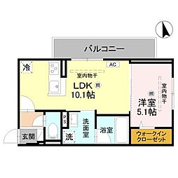 Cube Plage 1LDKの間取図画像