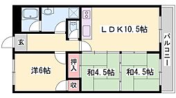 ベアード水上 2LDKの間取図画像