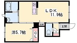 ハートフルヒルズ赤岸 1LDKの間取図画像