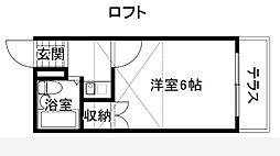 ジョイパレス新在家 1Kの間取図画像
