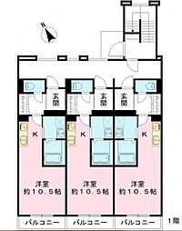 Well-being宝殿 1Kの間取図画像