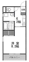 パークサイド姫路 1Kの間取図画像
