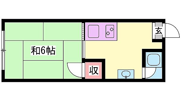 兵庫県姫路市増位本町２丁目(賃貸アパート1K・2階・17.30㎡)の写真 その2