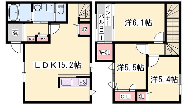 兵庫県姫路市北平野２丁目(賃貸アパート3LDK・1階・81.34㎡)の写真 その2
