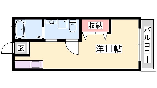 兵庫県姫路市保城(賃貸アパート1K・2階・25.00㎡)の写真 その2