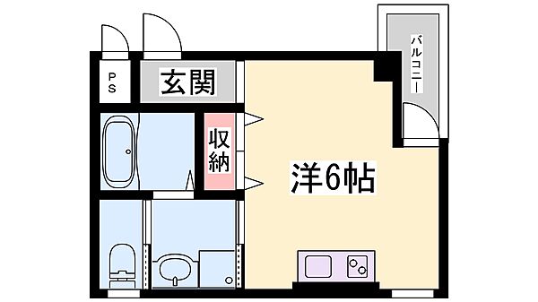 兵庫県姫路市古二階町(賃貸マンション1R・3階・17.98㎡)の写真 その2