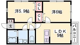 兵庫県加古川市尾上町養田２丁目（賃貸アパート2LDK・2階・48.54㎡） その2