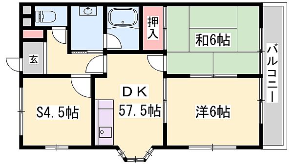 兵庫県加古川市平岡町一色東２丁目(賃貸アパート3DK・1階・50.00㎡)の写真 その2