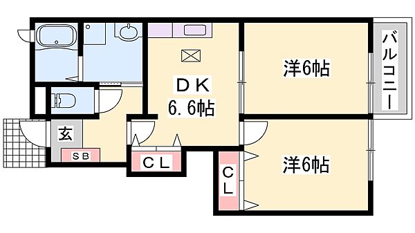 兵庫県西脇市野村町(賃貸アパート2DK・1階・44.67㎡)の写真 その2