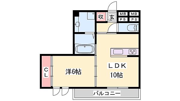 兵庫県姫路市西庄(賃貸アパート1LDK・1階・42.86㎡)の写真 その2