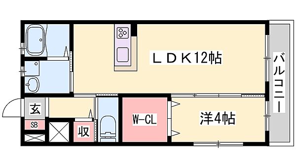 兵庫県姫路市北条梅原町(賃貸アパート1LDK・1階・41.40㎡)の写真 その2