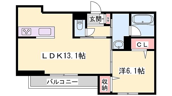 兵庫県小野市王子町(賃貸マンション1LDK・2階・45.92㎡)の写真 その2