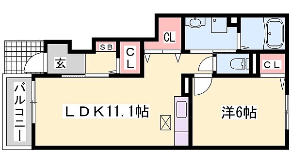 兵庫県西脇市上野(賃貸アパート1LDK・1階・42.19㎡)の写真 その2