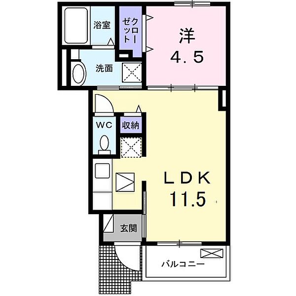 兵庫県揖保郡太子町東南(賃貸アパート1LDK・1階・37.00㎡)の写真 その2