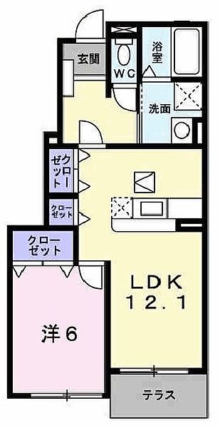 兵庫県西脇市下戸田(賃貸アパート1LDK・1階・45.72㎡)の写真 その2