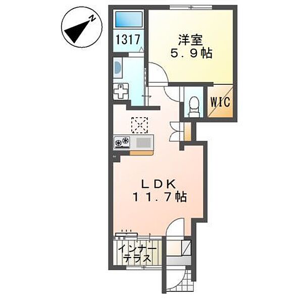 兵庫県姫路市奥山(賃貸アパート1LDK・1階・43.24㎡)の写真 その2