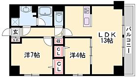 兵庫県姫路市五軒邸４丁目（賃貸マンション2LDK・2階・55.46㎡） その2