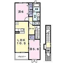 兵庫県加古川市平岡町土山（賃貸アパート2LDK・2階・56.47㎡） その2