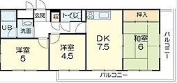 ロイヤルコーポ姫路 3DKの間取図画像