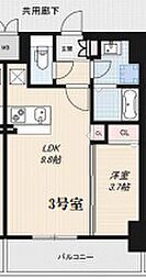 レジデンスh忍町 1LDKの間取図画像