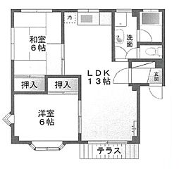 グリーンハイツ大谷 2LDKの間取図画像