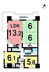 ライオンズマンション番町 4LDKの間取図画像