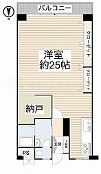 枚方ハイツ9号棟 ワンルームの間取図画像
