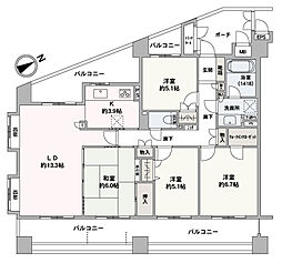 ヒルズ春日原北町 4LDKの間取図画像
