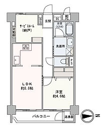 サンハイツ舞鶴 1SLDKの間取図画像