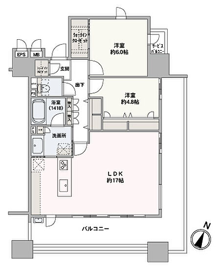 2LDK 間取り