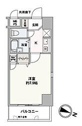 エスリード天神 1Kの間取図画像